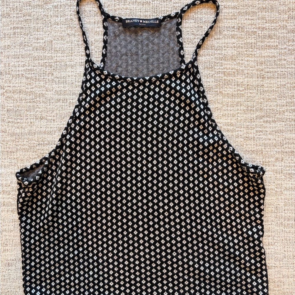 Brandy Melville Black and White Patterned Camisole